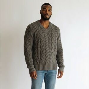 DKNY Men's Charcoal V-Neck Sweater